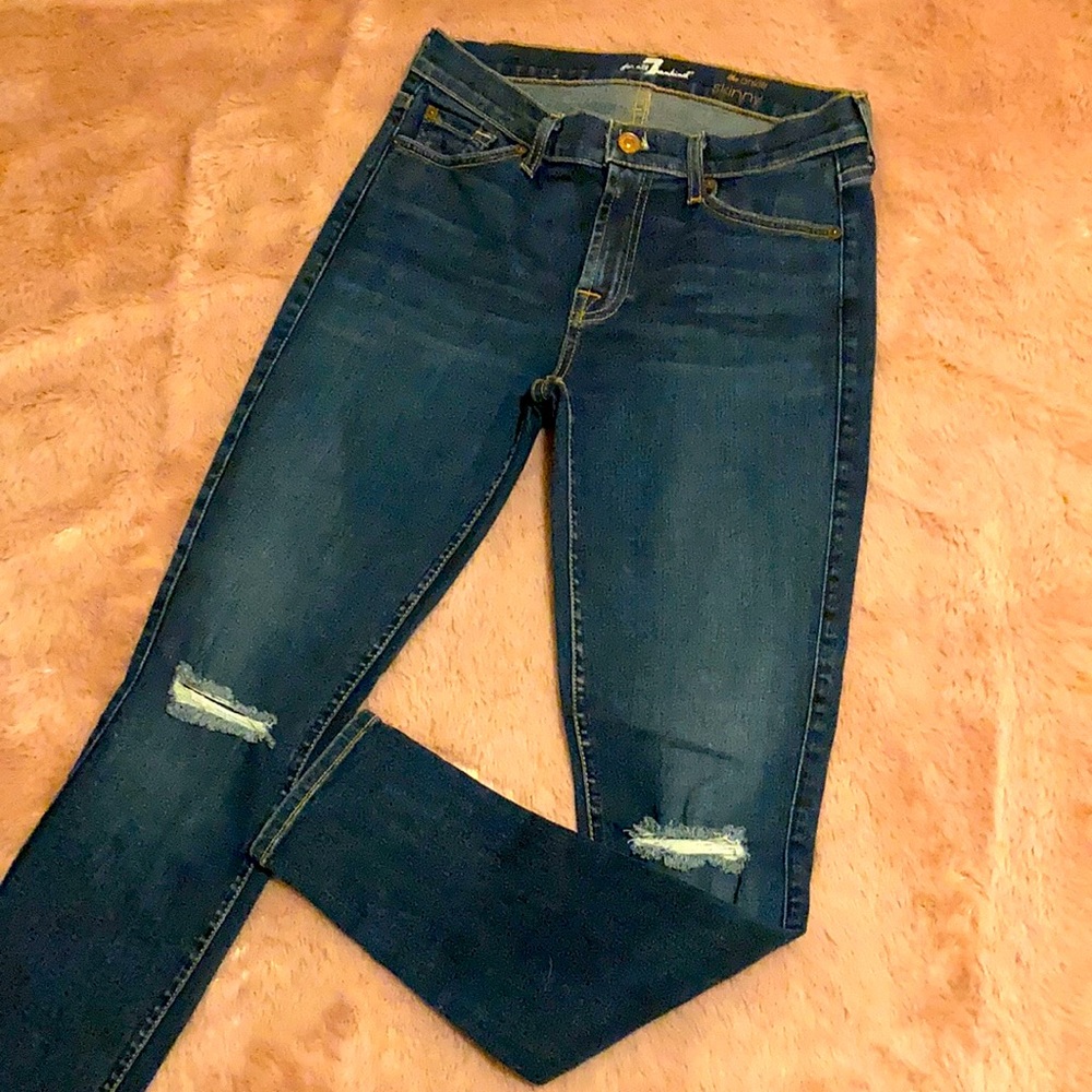 7 for all mankind ankle skinny size 28